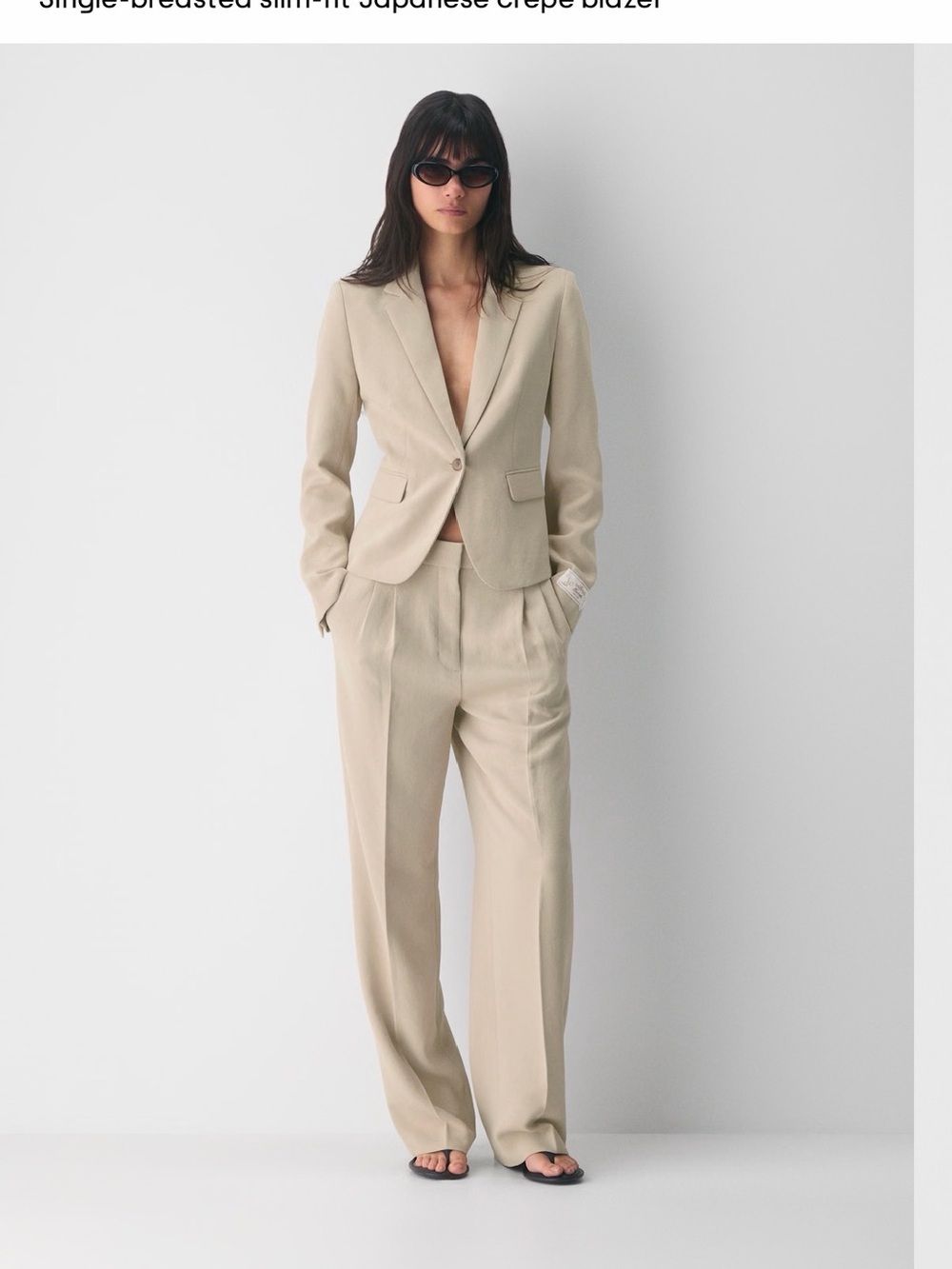 Aritzia Ettiquite Blazer (4) and Limitless Pant (2S) - Marcona Beige